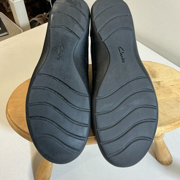 Clarks Black Leather Flats women’s size 12 - Picture 10 of 15